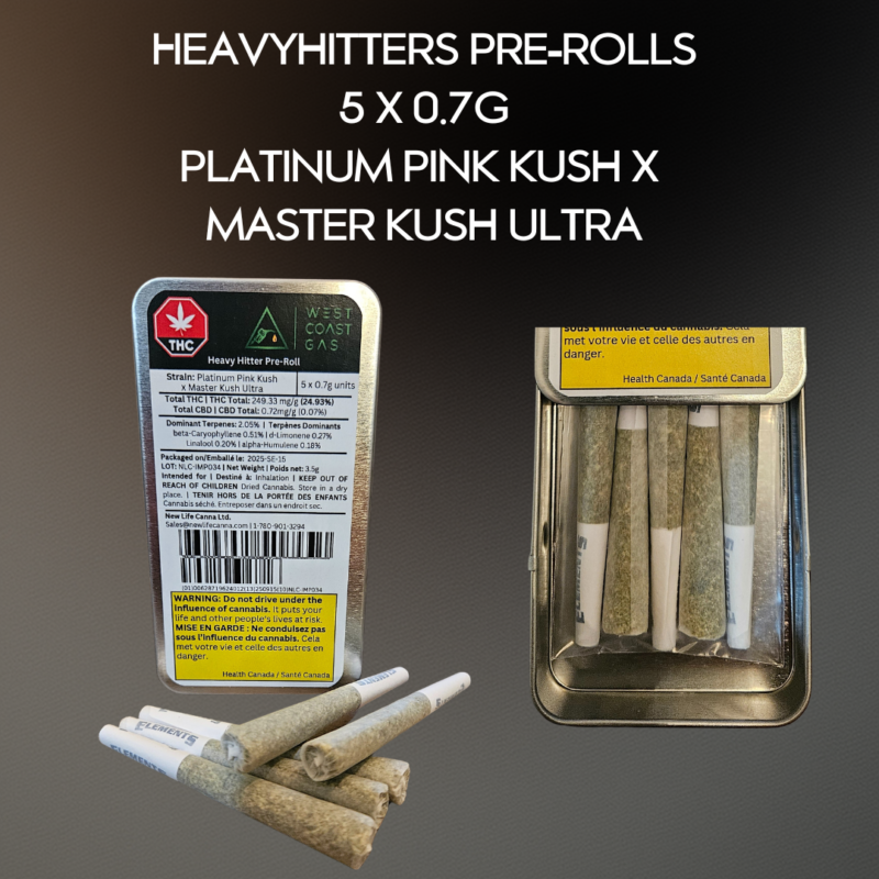 West Coast Gas - Heavy Hitters PR: Platinum Pink Kush x Master Kush Ultra 5x 0.7g